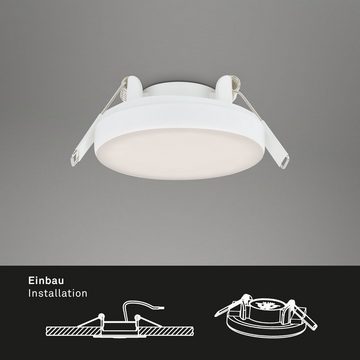 Briloner Leuchten LED Einbauleuchte 7061-436, LED fest verbaut, Neutralweiß, Einbauleuchte rahmenlos für Bad 3er Set 3W 350lm 4000K IP44 Ø 7,5cm