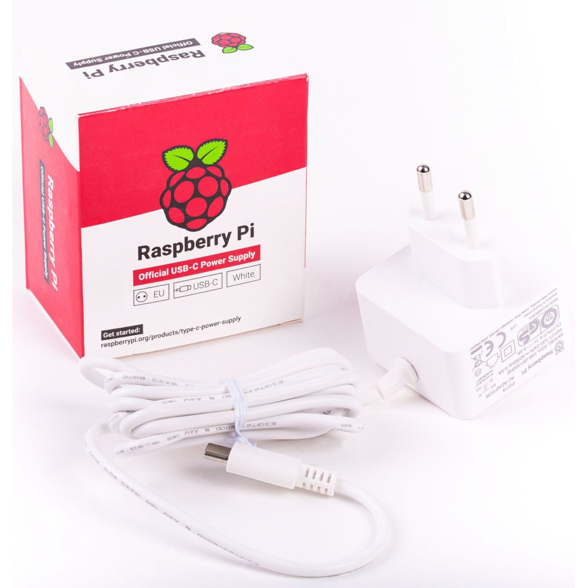 Raspberry Pi Foundation Offizielle White Raspberry Pi 5.1A/3A PSU Netzteil