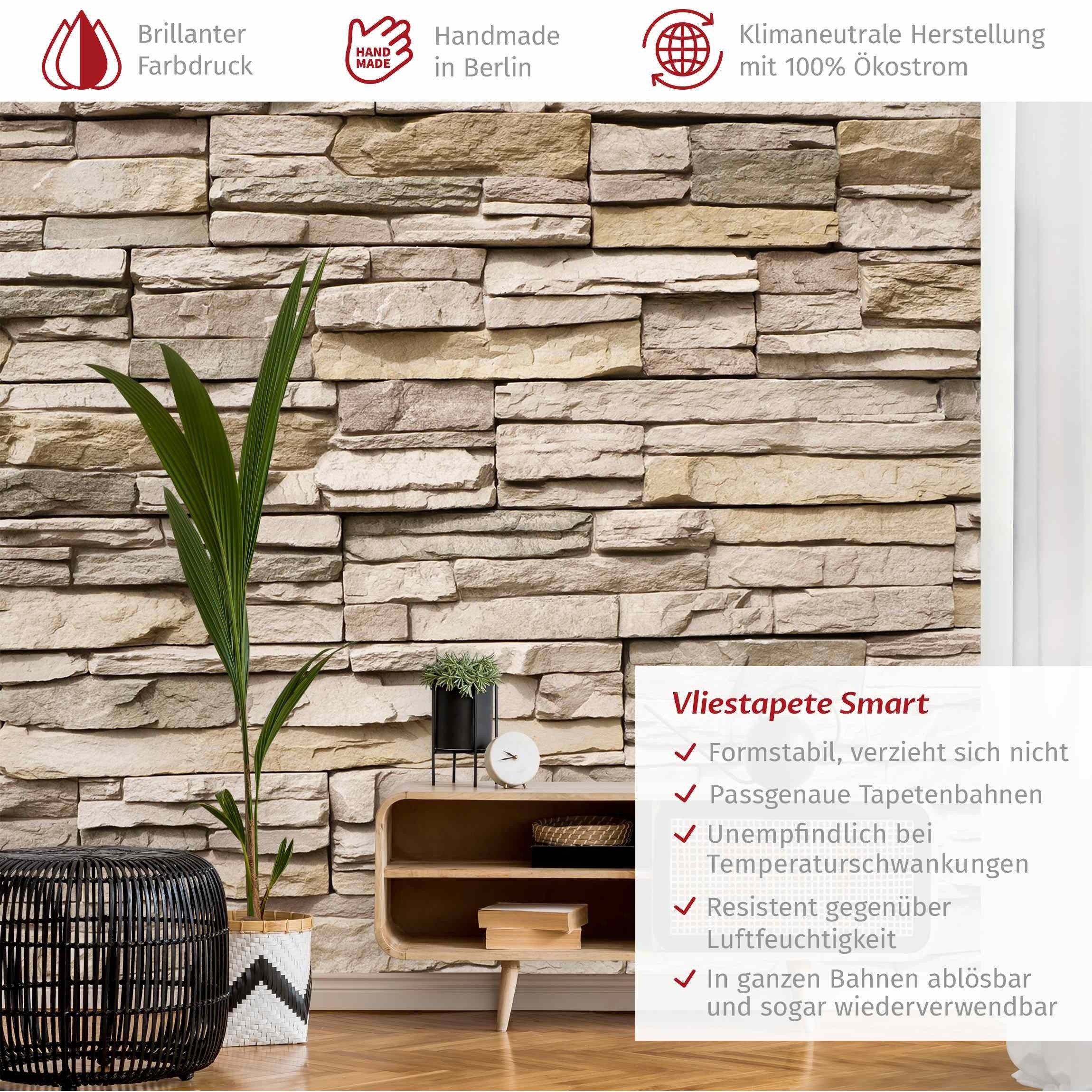 Bilderdepot24 Vliestapete Stein Steinmauer große hellen günstig online kaufen