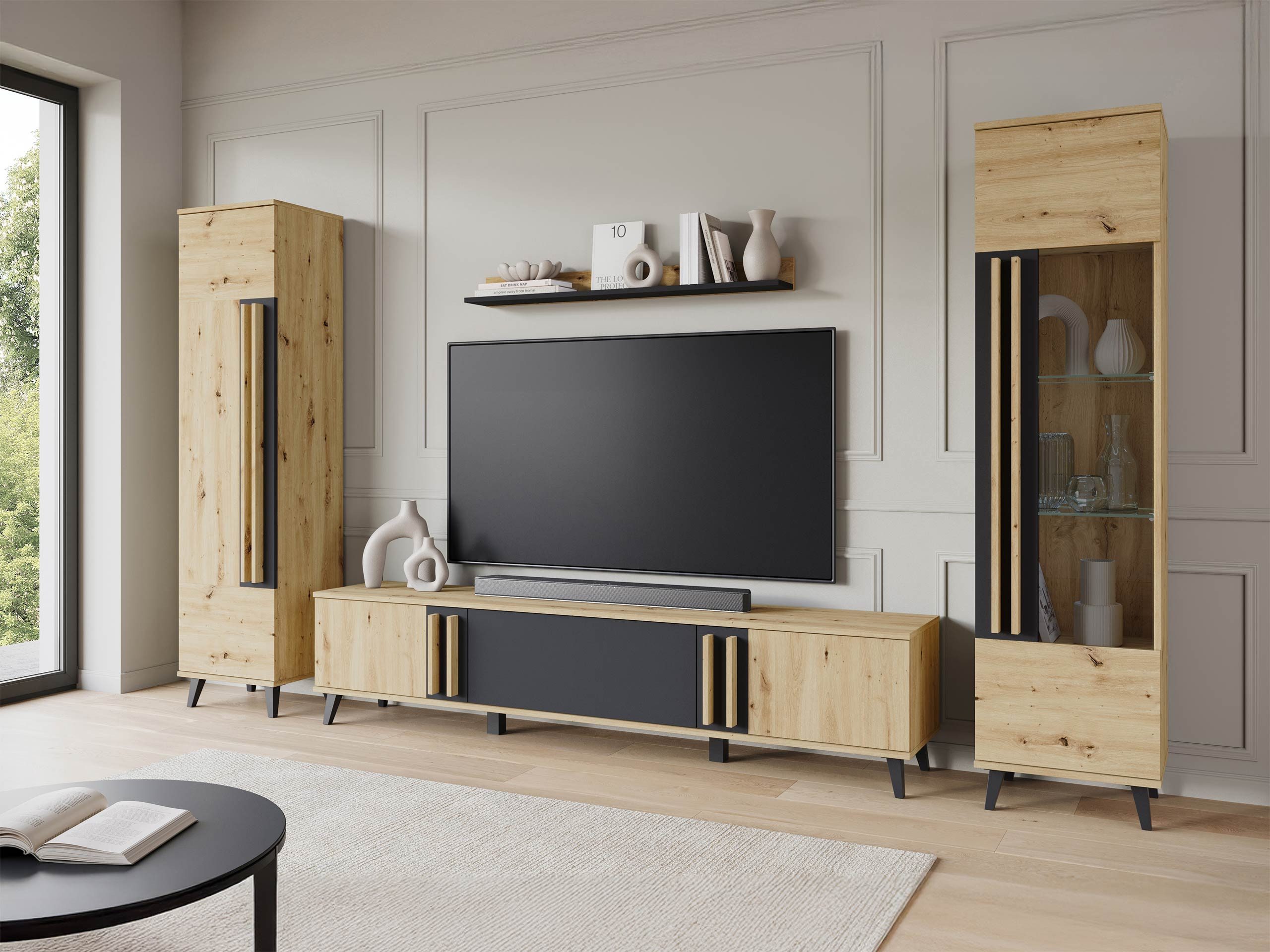MIRJAN24 Wohnwand Helsinki II, (4er-Set, Vitrine, günstig online kaufen
