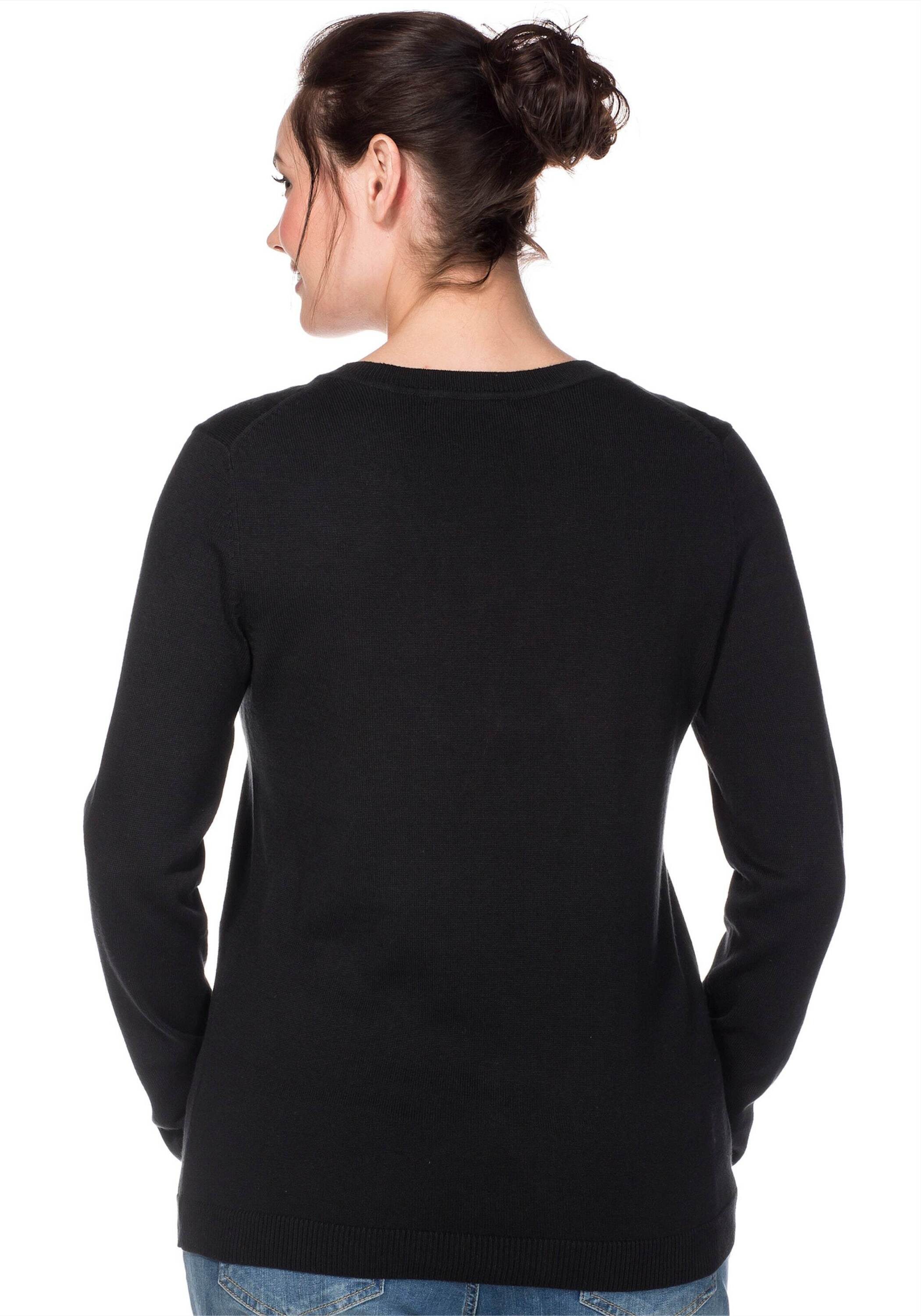 Sheego Strickpullover V-Ausschnitt-Pullover Langarm aus Feinstrick günstig online kaufen