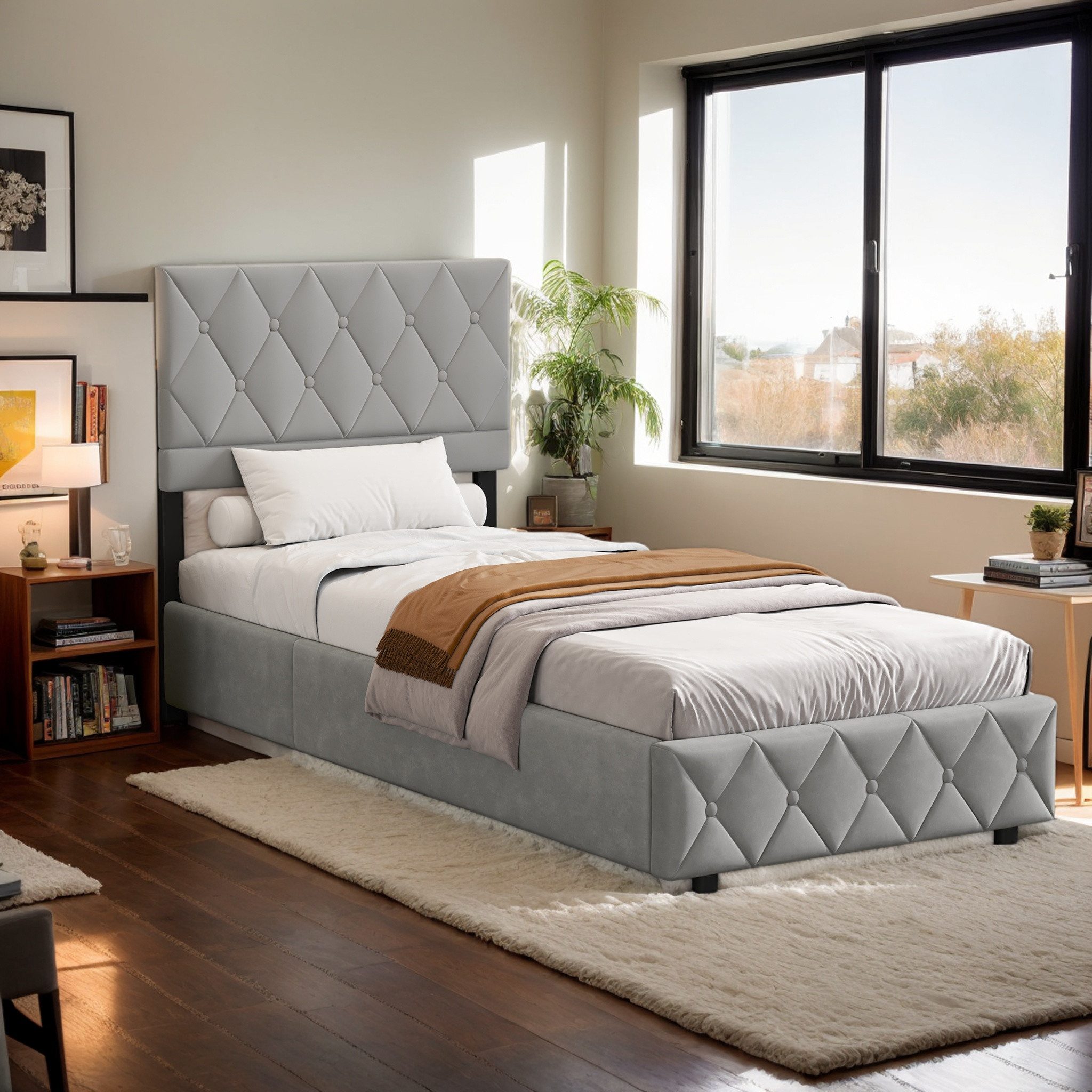 REDOM Polsterbett Funktionsbett Stauraumbett (90x200 cm Ausgezeichnete Atmu günstig online kaufen