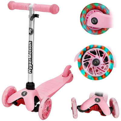 HyperMotion Dreiradscooter 3-Rad-Balance-Roller DINO, 3-5 Jahre, LED-Räder, Rosa