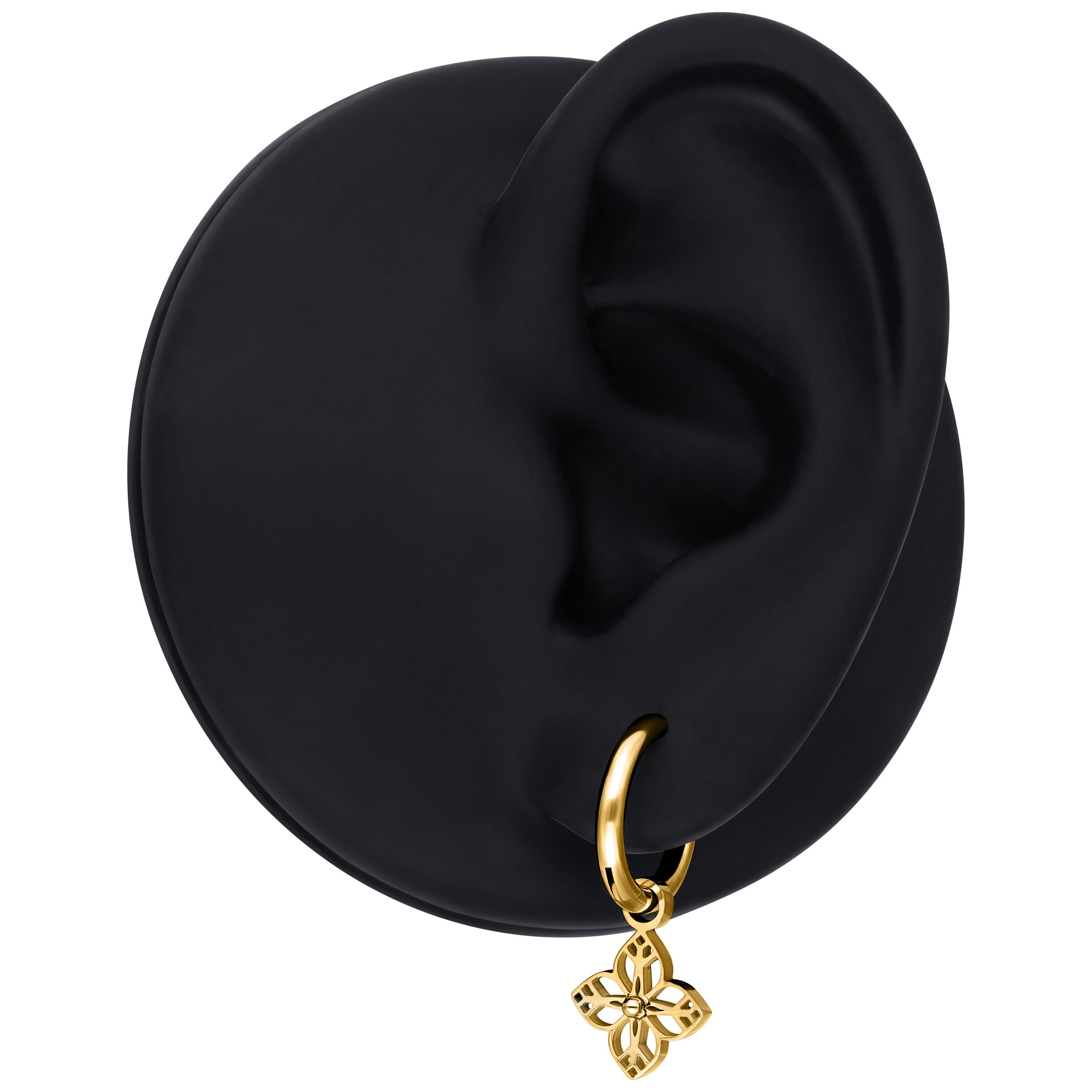 Wildcat Paar Ohrhänger Little Floral Ornament Hoops Pair - Gold, Chirurgenstahl 316L - wasserfest, langlebig, hautverträglich