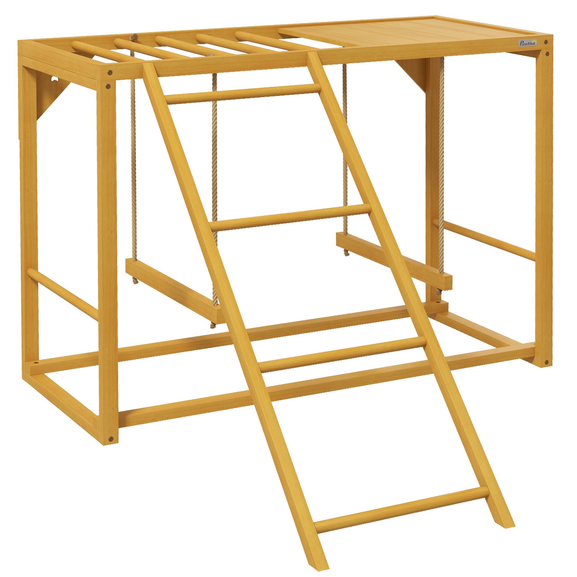 PawHut Hühnerstall Spielplatz für Hühner mit Schaukeln und Leiter, für 3-4 Hühner Naturholz