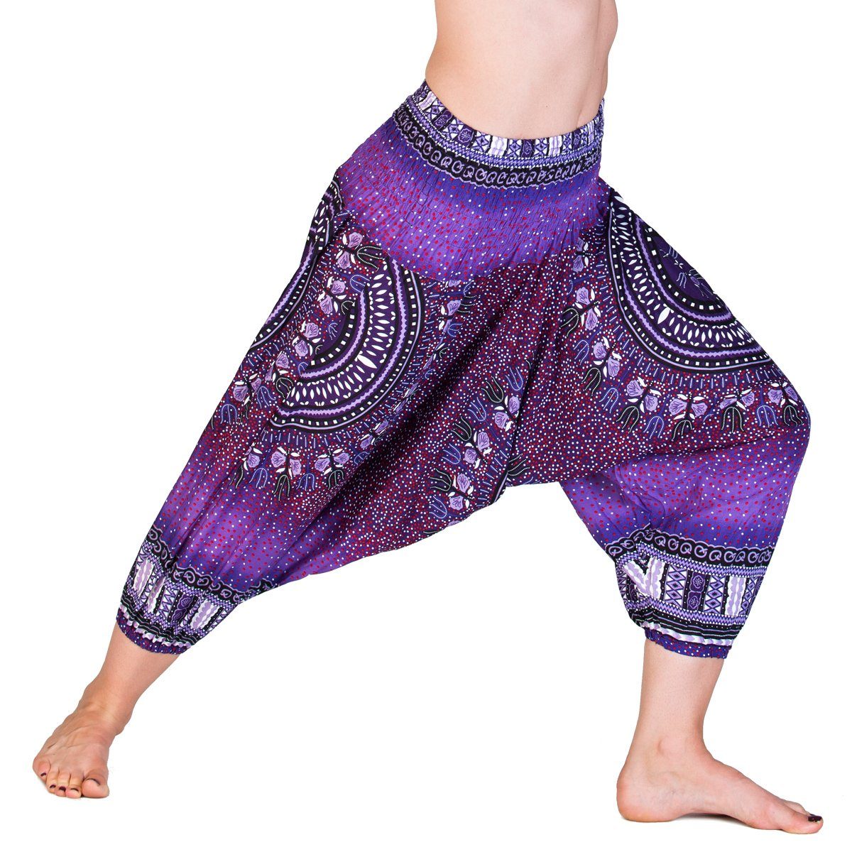 PANASIAM Haremshose Aladinhose für Kinder oder als 3/4-Hose Pumphose Freizeithose Haremshose als Caprihose aus hochwertiger natürlicher Viskose