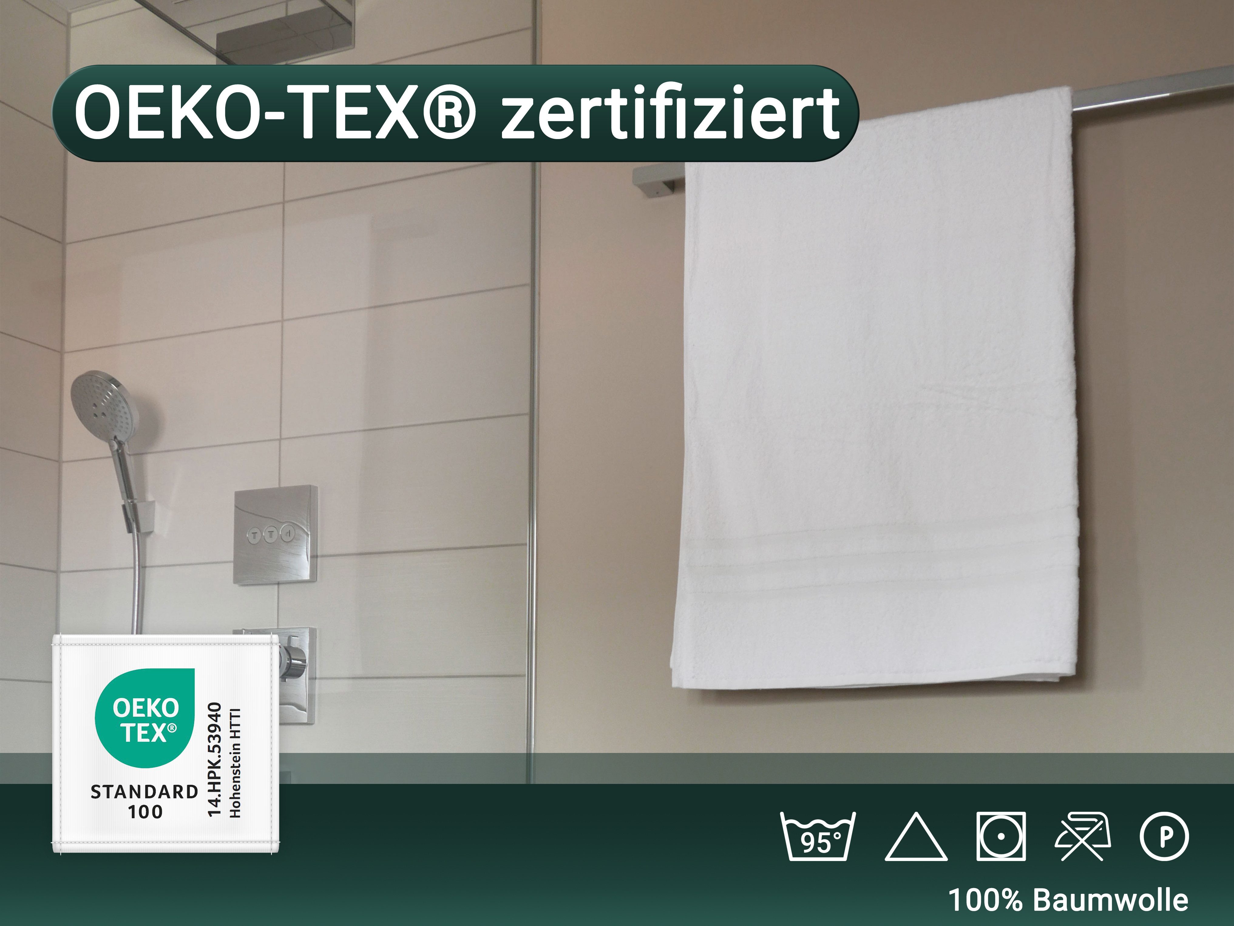 ZOLLNER Badetücher, Walkfrottier (2-St), 100 x 150 cm, 100% Baumwolle, vom Hotelwäschespezalisten