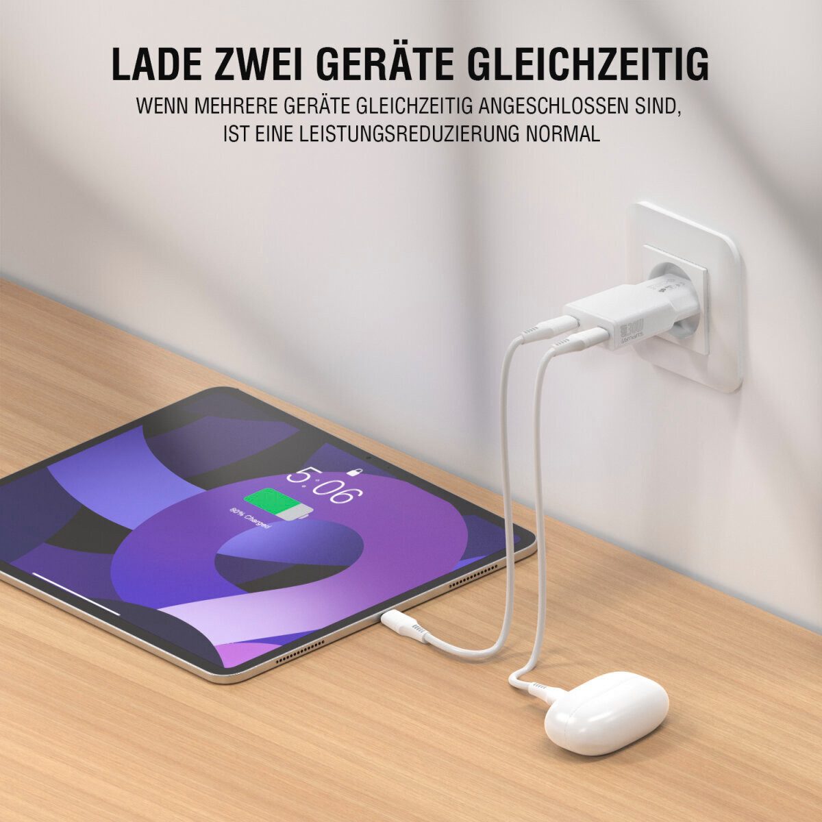 4smarts Netzladegerät PDPlug Slim Dual Universal-Netzteil