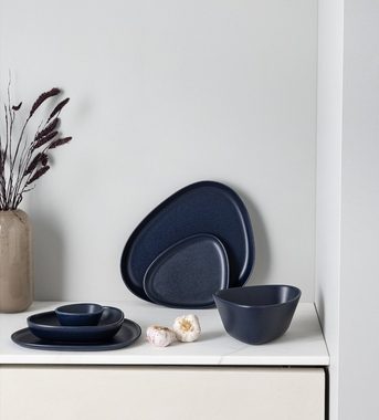 LIND DNA Speiseteller Curve Stoneware Speiseteller navy blue