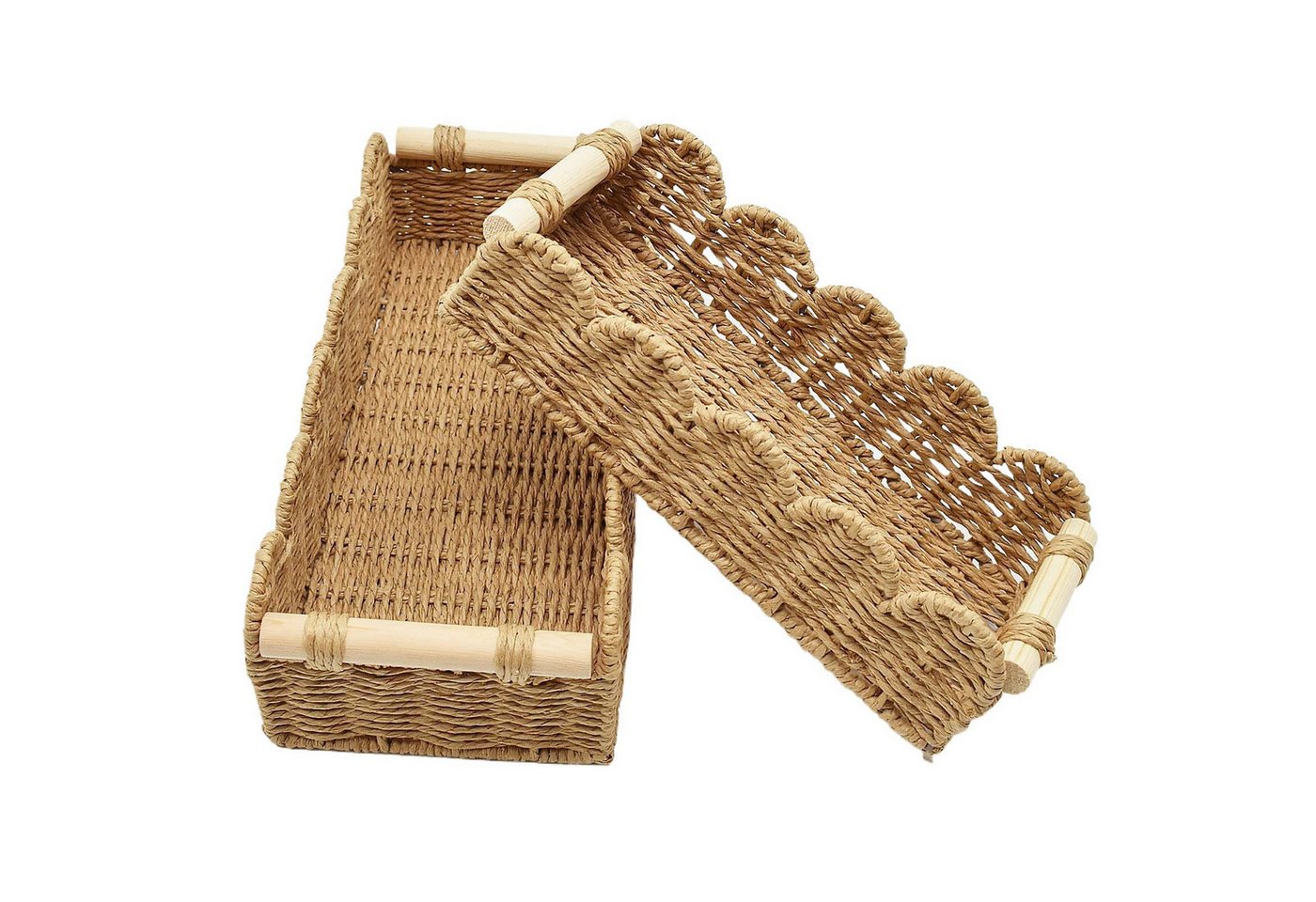 FOUORTUNATE-BEE Aufbewahrungskorb 2er Set Aufbewahrungskorb Geflochten Aufbewahrungkörb Badezimmer (Dekor Körbchen Wickeltisch Organizer Korb, 2 St., für Küche Kinderzimmer Wohnzimmer, Handtuch Toilettenpapier Korb)