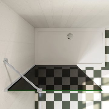 duschspa Duschwand schwarze Duschkabine Duschtrennung Glastrennwand Walk in Dusche, Einscheibensicherheitsglas, Sicherheitsglas, (Set), Glas