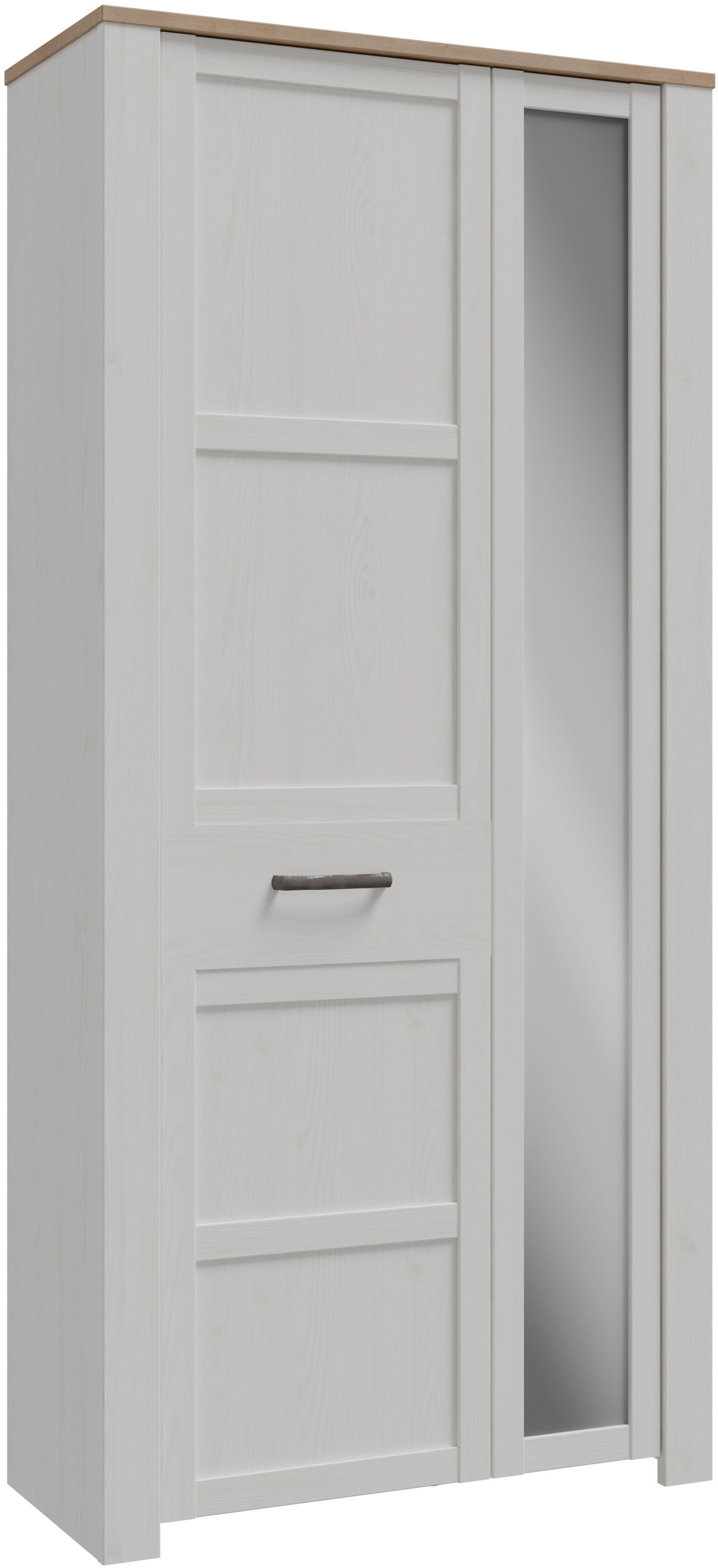 FORTE Garderobenschrank Garderobenschrank, Höhe 205,4cm, Spiegel, Soft Close, Push to Open B/H/T 94,4/205,4/42 cm
