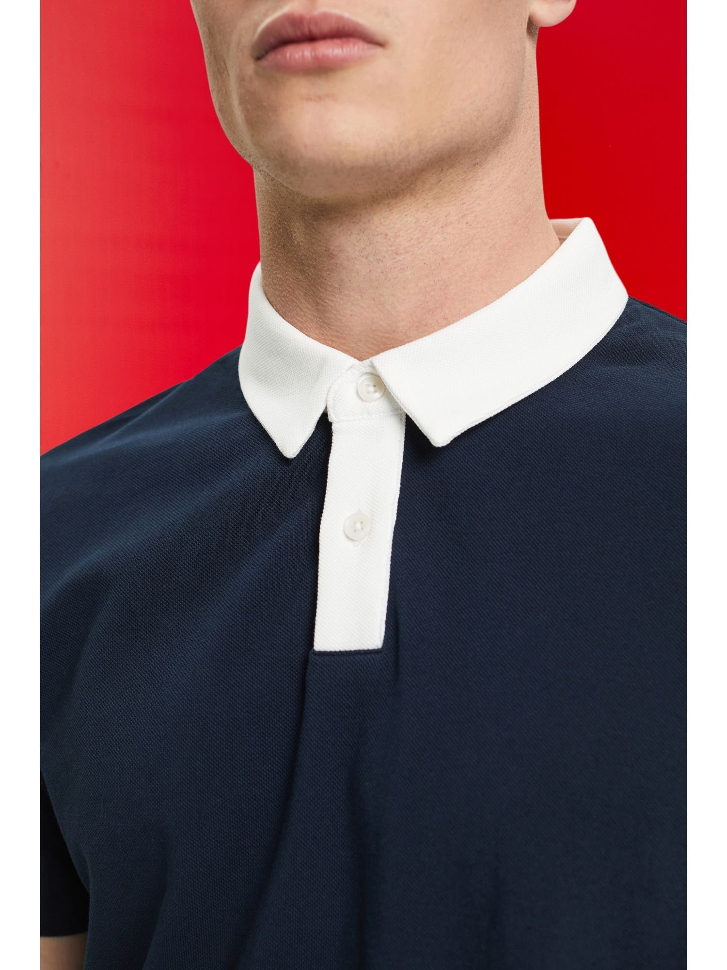 Baumwoll-Piqué Poloshirt Collection Poloshirt Esprit aus NAVY