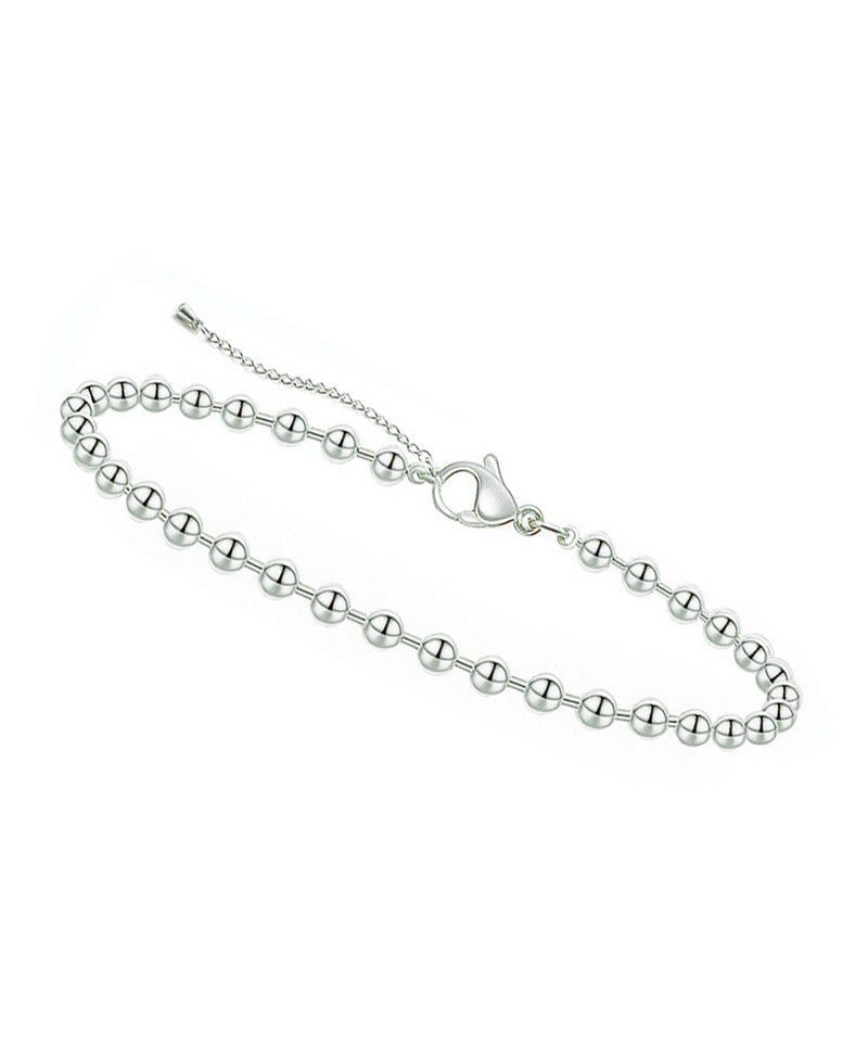 Edelstahlarmband Damen Kugel 3mm Armreif Länge 17cm + 4cm Verlängerung