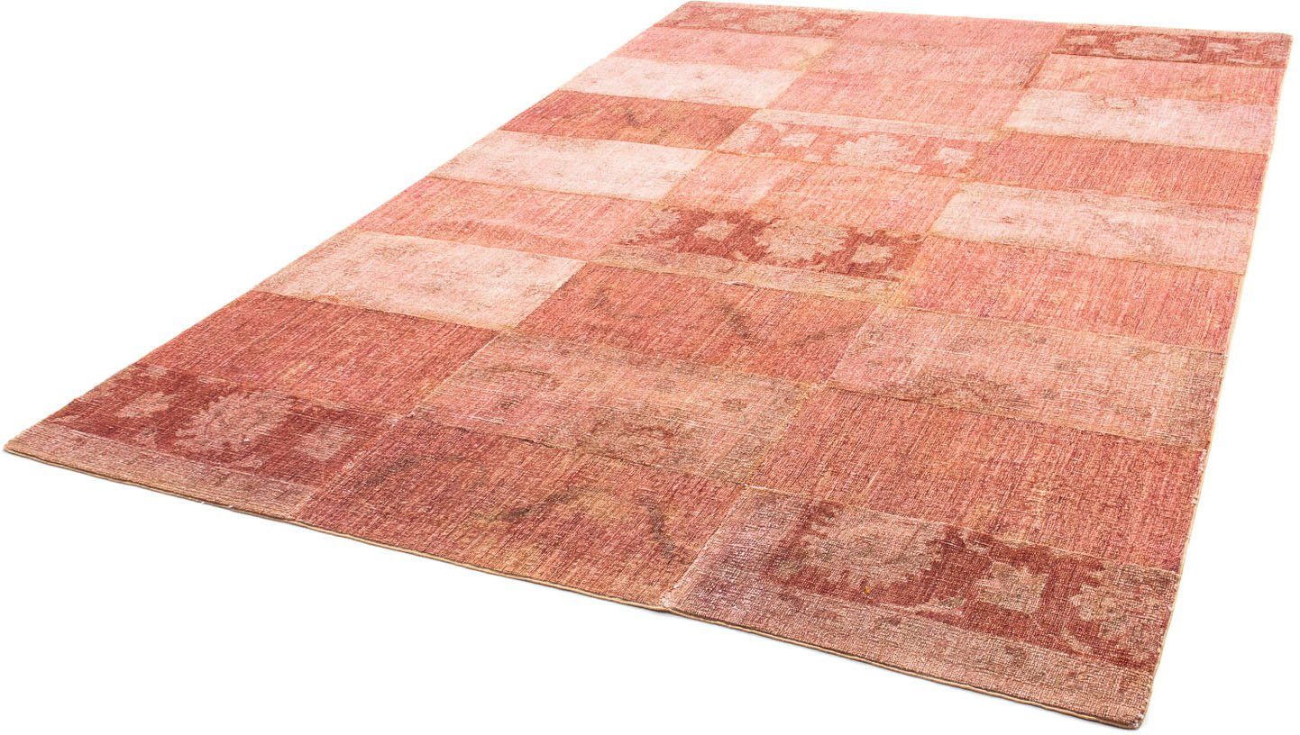 Teppich Patchwork - 270 x 181 cm - hellrot, morgenland, rechteckig, Höhe: 7 mm, Wohnzimmer, Handgeknüpft, Einzelstück mit Zertifikat