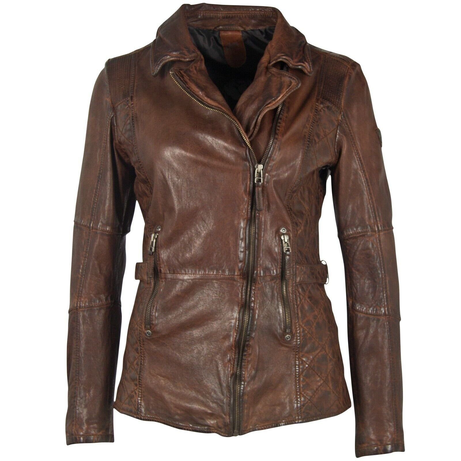 Gipsy Lederjacke GWAdvance aus Lammnappa Leder chestnut