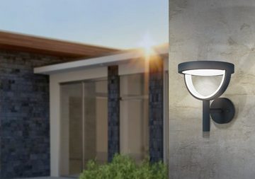 EGLO LED Wandleuchte Francari-c, Leuchtmittel inklusive, Smart Home Außenleuchte, Wandleuchte, Schwarz, weiß, dimmbar, IP44