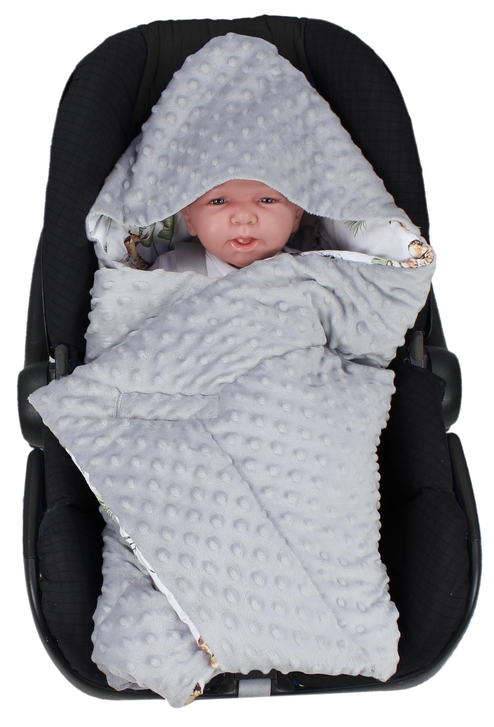 Einschlagdecke Baby Winter Einschlagdecke für Babyschale Wattiert Minky, TupTam