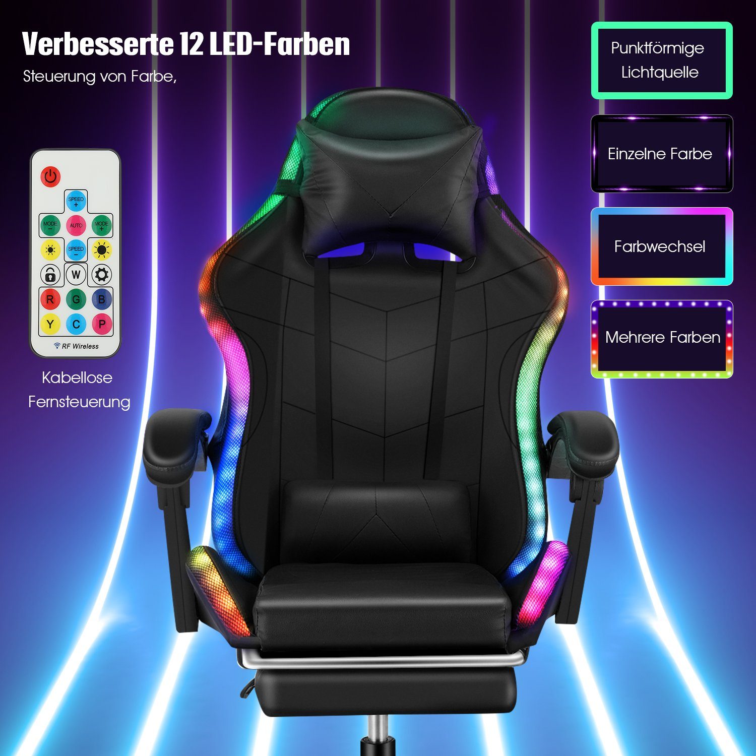 WILGOON Gaming-Stuhl Gaming Chair mit RGB-LEDs, günstig online kaufen