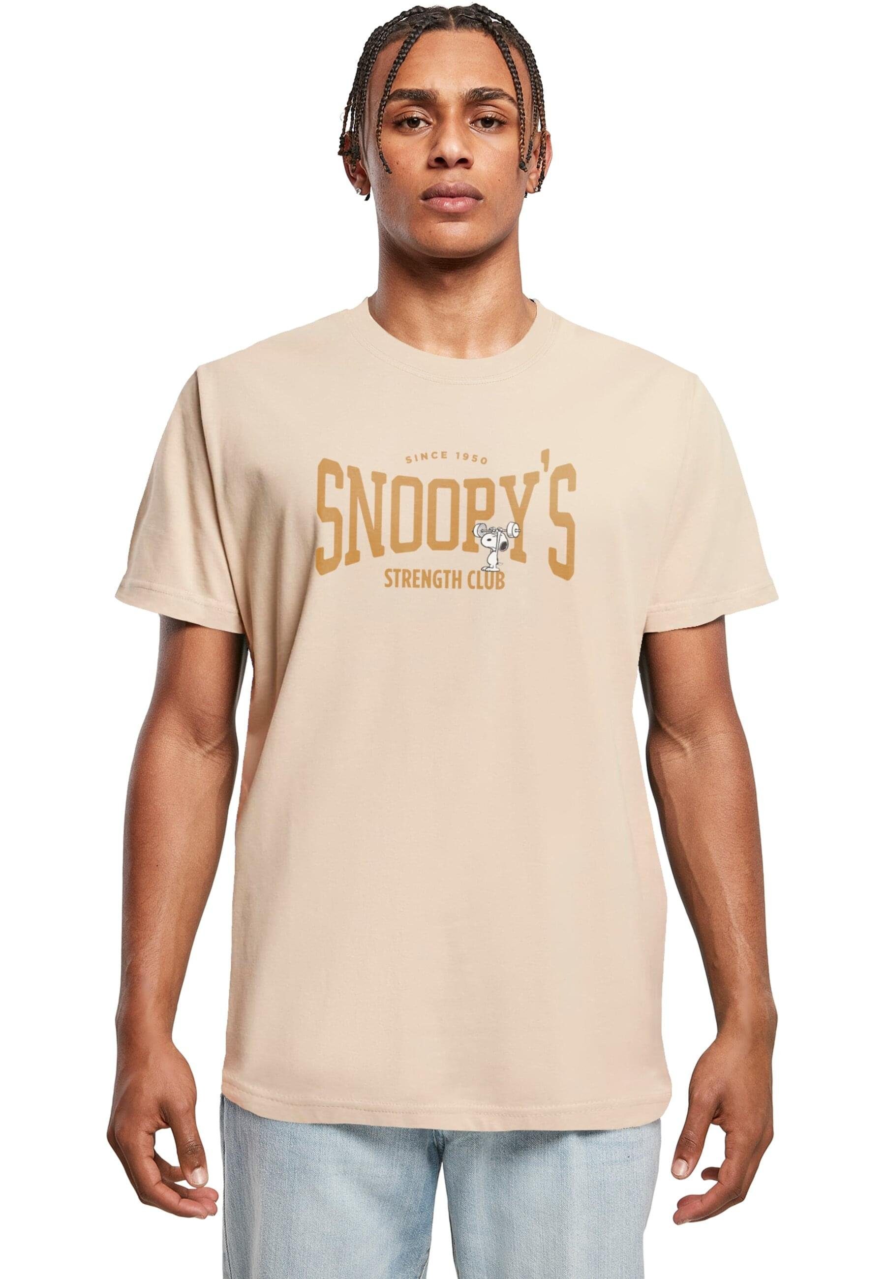 Merchcode T-Shirt Herren Peanuts - Strength club T-Shirt Round Neck (1-tlg) sand
