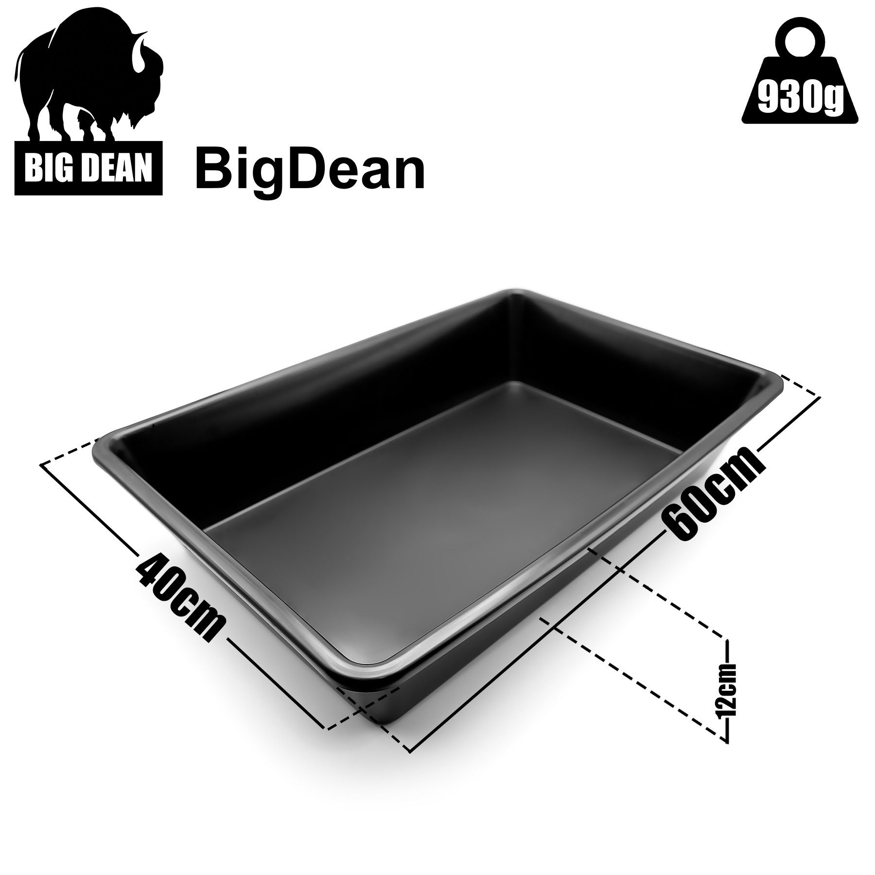 BigDean Ölauffangwanne Ölauffangbehälter 60x40x12 cm aus robustem Kunststoff – Auffanghilfe, für Öl, 25 l, (Packung, 1-tlg., behälter), 20L