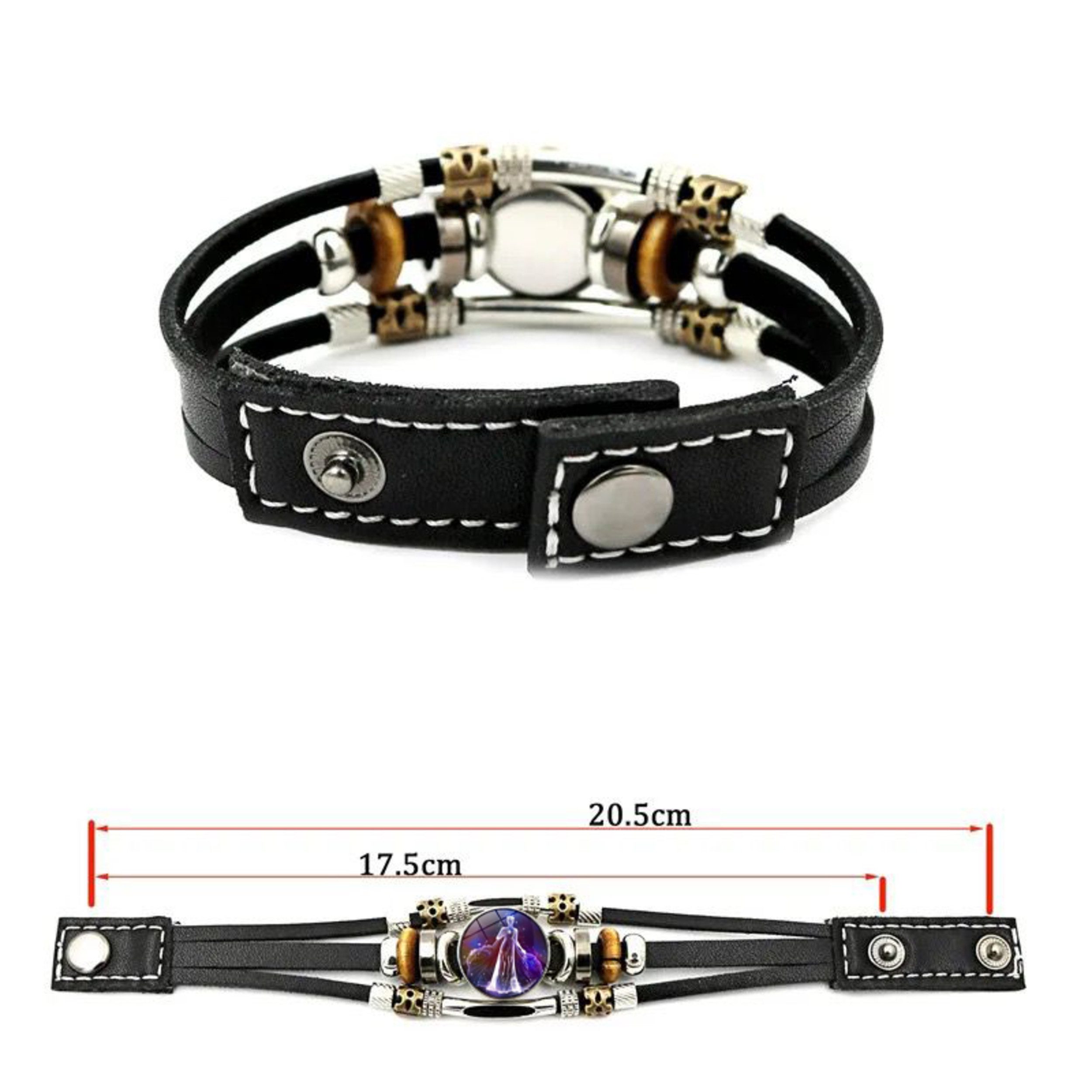 Stelby Armband mit Gravur Armband Sternzeichen Jungfrau mit 3D Gravur im Glas (Weihnachtsgeschenk, Geburtstagsgeschenk, Valentinstaggeschenk, modern, minimalist – Bild 4 von 4