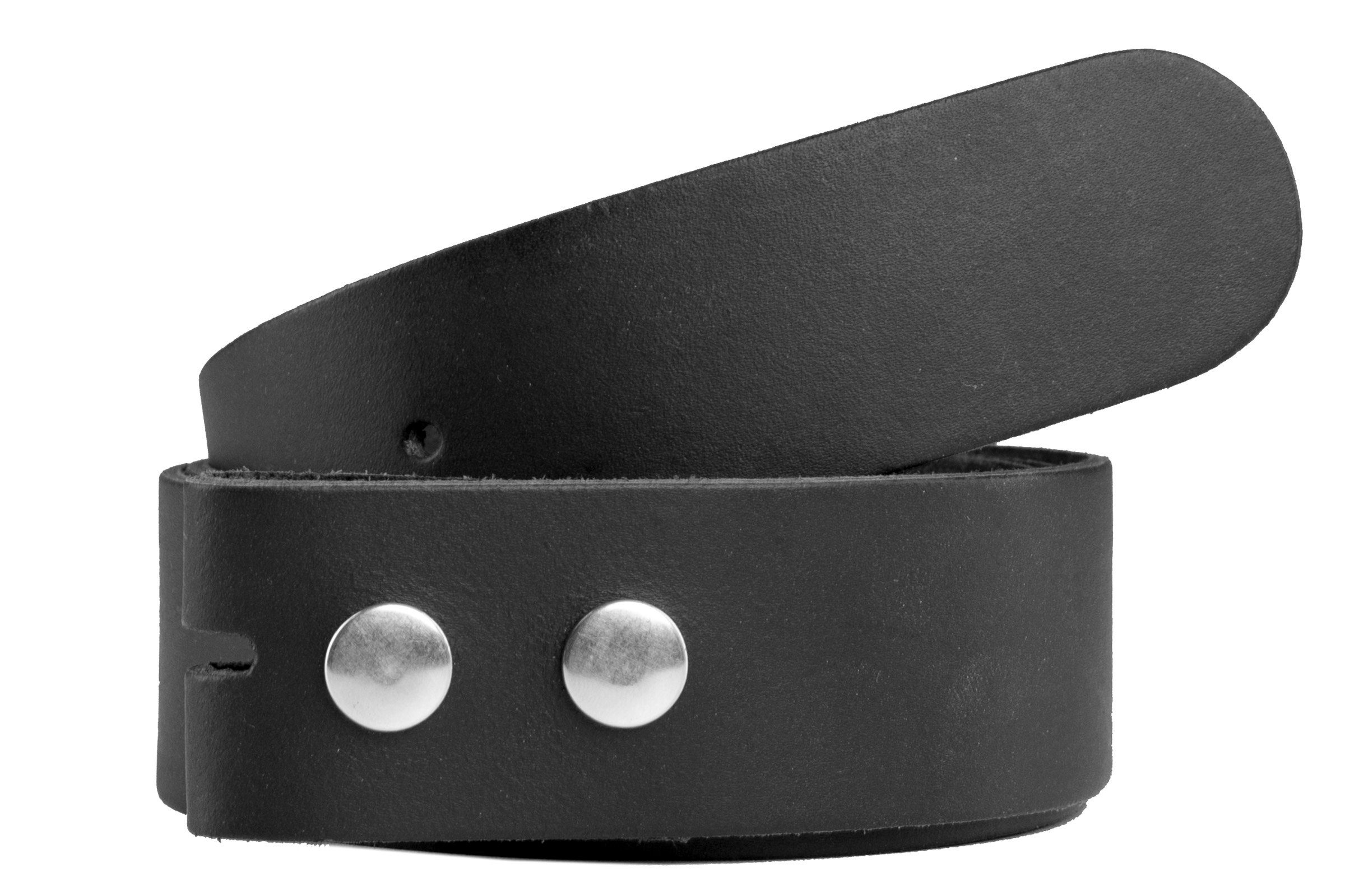 shenky Ledergürtel Wechselgürtel schwarz Bundweite 95cm Druckknöpfe Gürtel ohne Schnalle (ohne Schließe, Schnalle zum Wechseln) Druckknopf – Bild 2 von 2