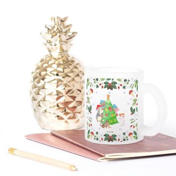 Mr. & Mrs. Panda Teeglas Weihnachtsbaum schmücken - Transparent - Geschenk, Heiligabend, Adven, Premium Glas, Liebevolles Design