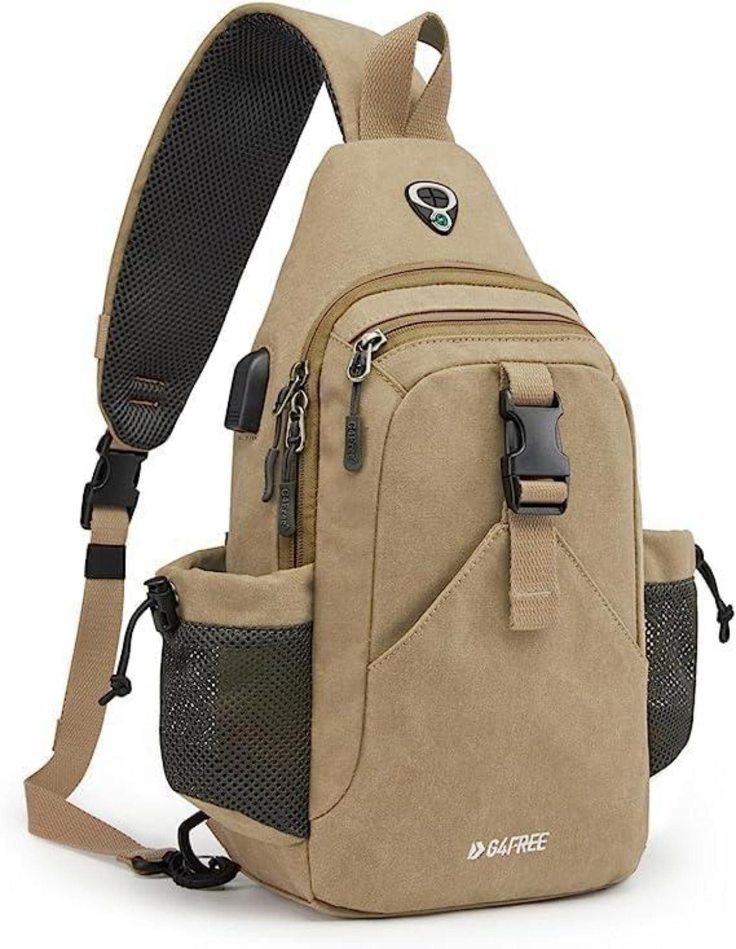 LuxusKollektion Daypack Canvas Brusttasche Schultertasche Sling Bag für Reise Wandern Klettern