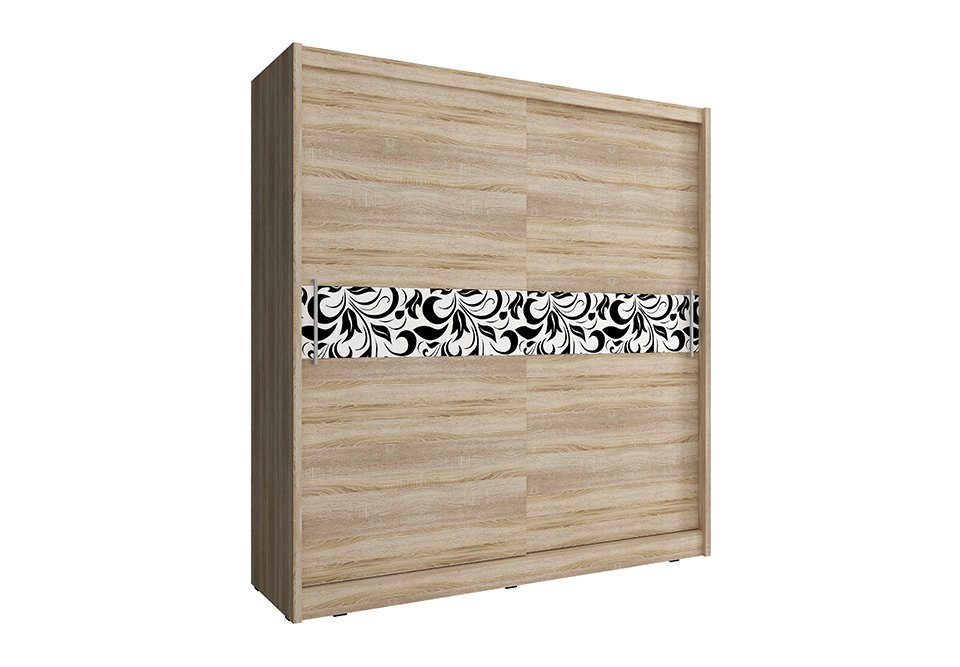 JVmoebel Kleiderschrank Design Kleider Schrank Schiebe Schränke Holz Schwebe Türen 200cm Beige