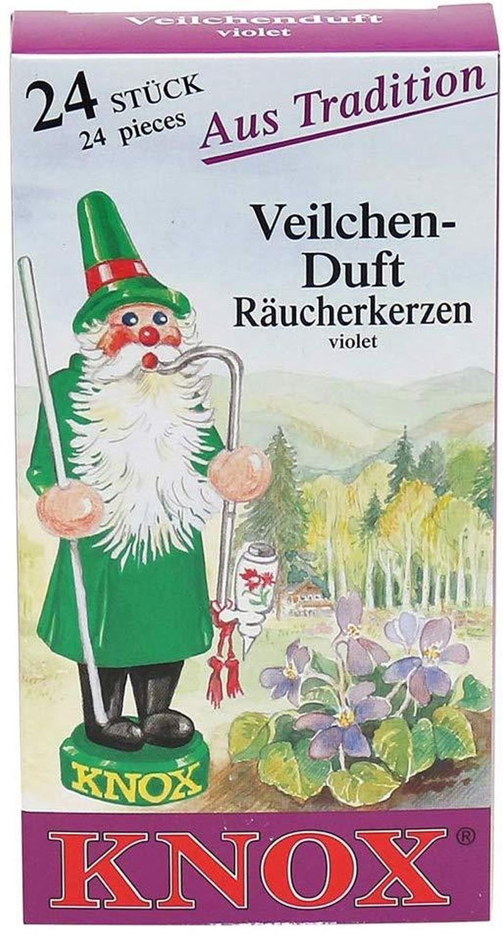 KNOX Räucherkegel 4er Set Räucherkerzen Lavendel, Veilchen, Orange, Lemon