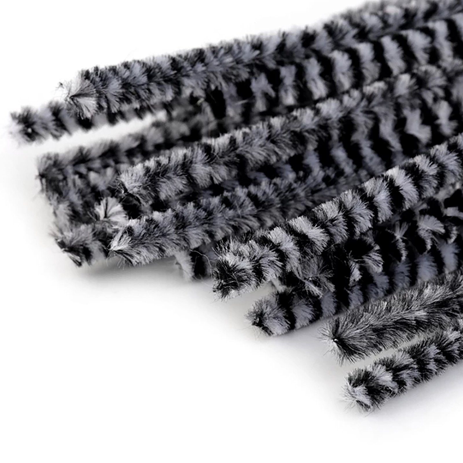 maDDma Basteldraht 20 Pfeifenreiniger Pfeifenputzer 6mm x 30cm, schwarz-weiß