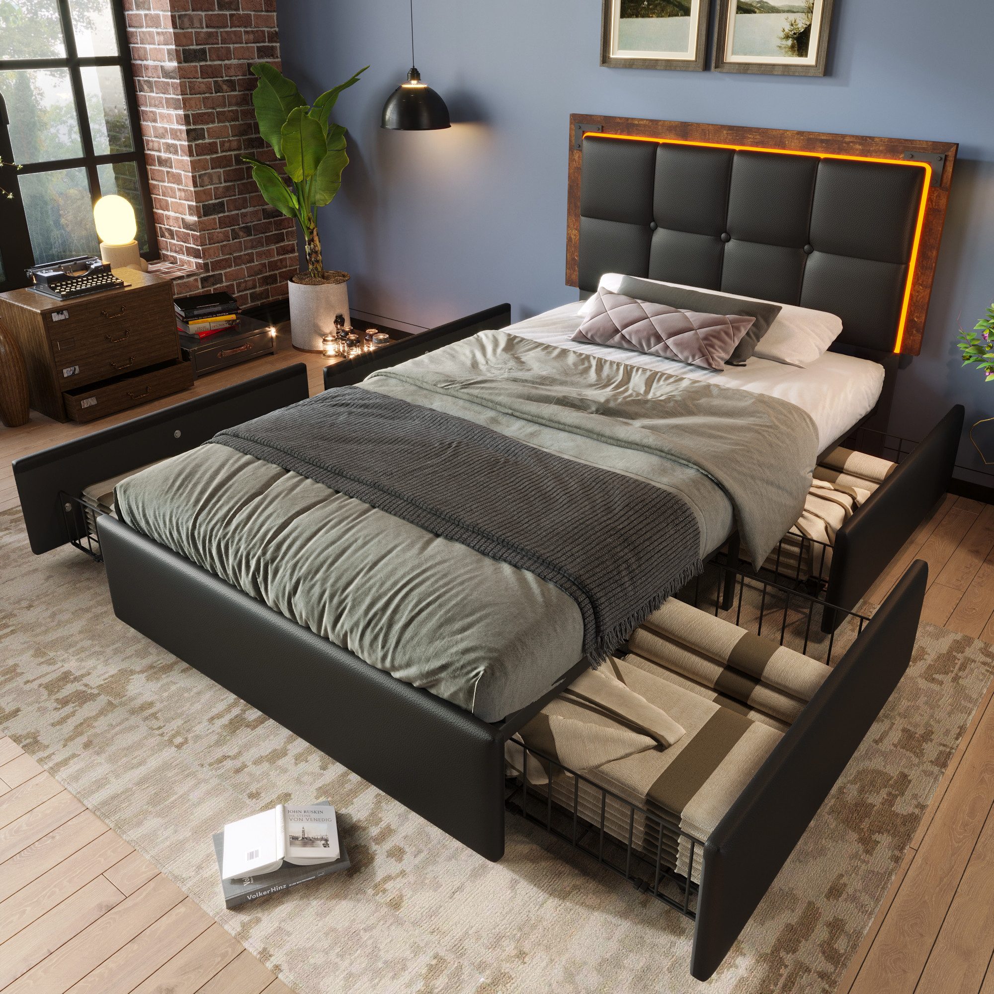 STILVORA Polsterbett Bettgestell 90x200 bett mit günstig online kaufen