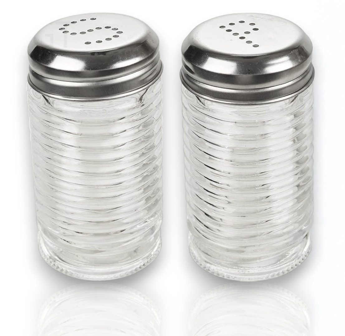 WestCraft Salz- / Pfefferstreuer Salz & Pfeffer-Set - Salzstreuer aus Glas für den Esstisch Küche, (2-tlg), 2er Set Glas Zylinder, puristisches Design (S + P 2er Set)