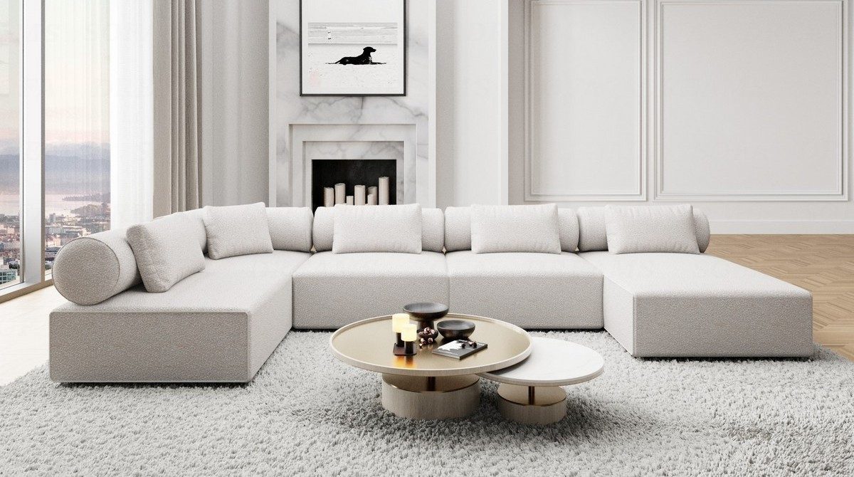 Sofa Dreams Wohnlandschaft Polster Luxus Sofa Stoff Wohnlandschaft Laguardia U Form Polstersofa, Loungesofa