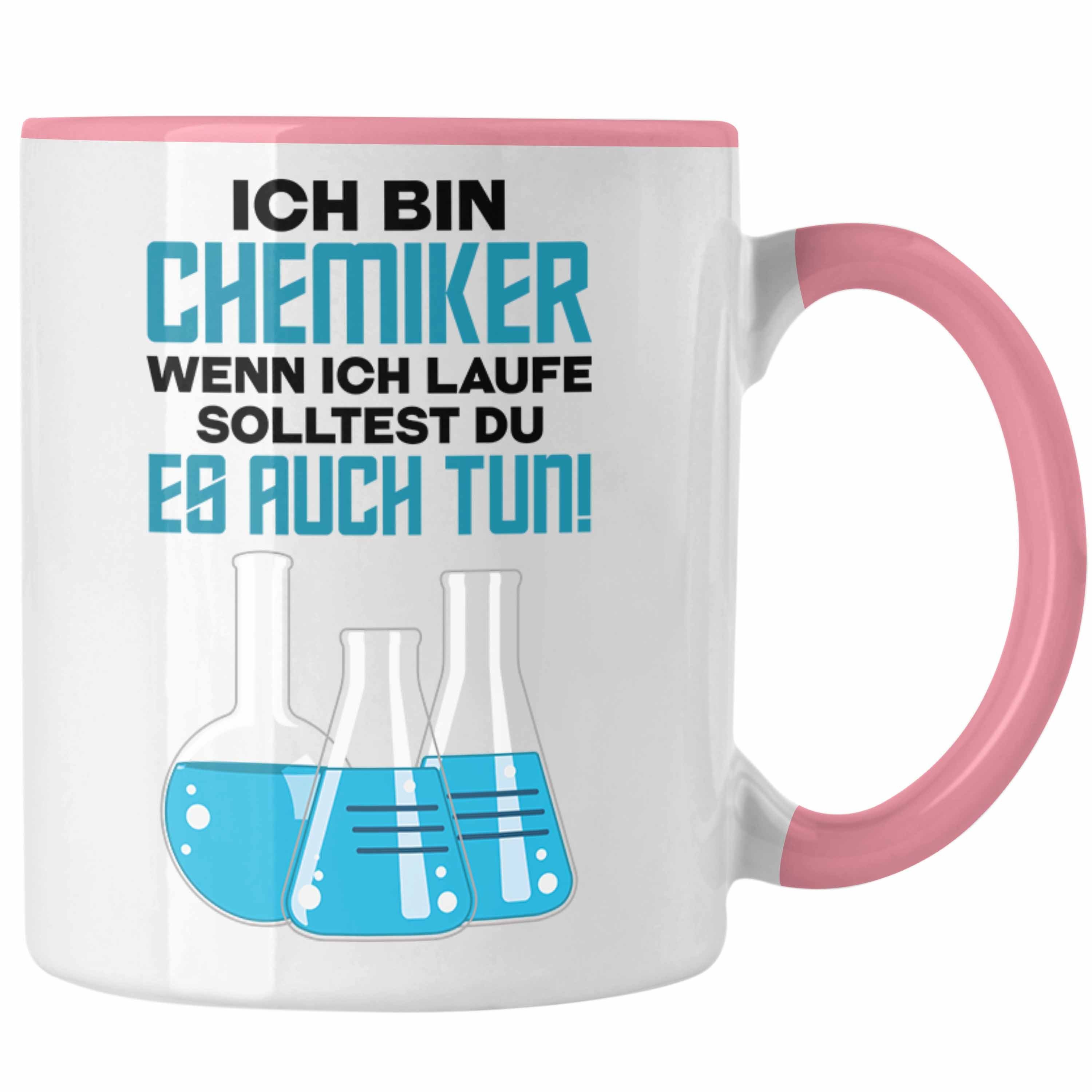 Trendation Tasse Trendation - Chemielabor Tassen Chemiker Chemielaborant Tasse Gadget Geschenke Chemie Geschenk Rosa