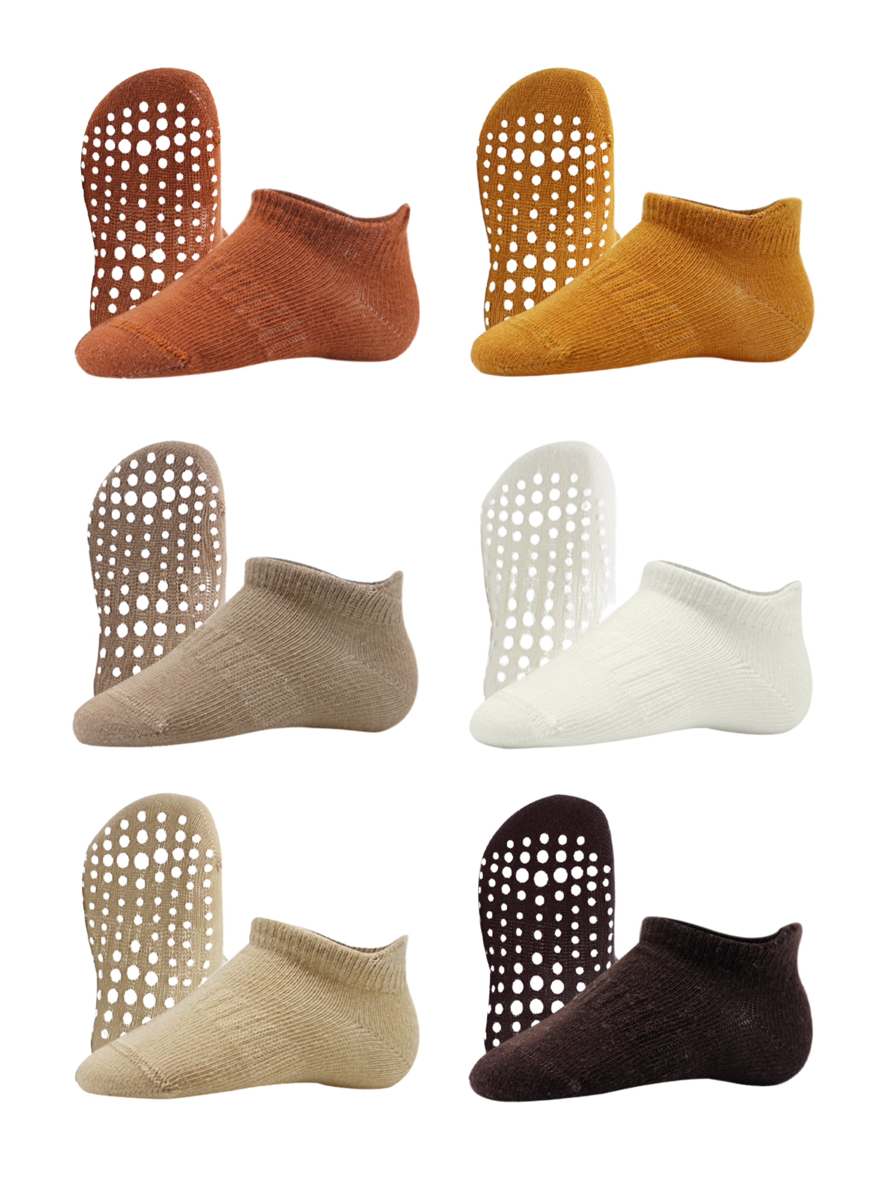 bistyle Sneakersocken (6er Pack) ABS für Babys Jungen Mädchen Babysocken Kurzsocken (Set, 6-Paar, 6er-Pack) Anti-Rutsch Bio-Baumwolle GOTS zertifiziert 0-6 Monate bis 2-3 Jahre