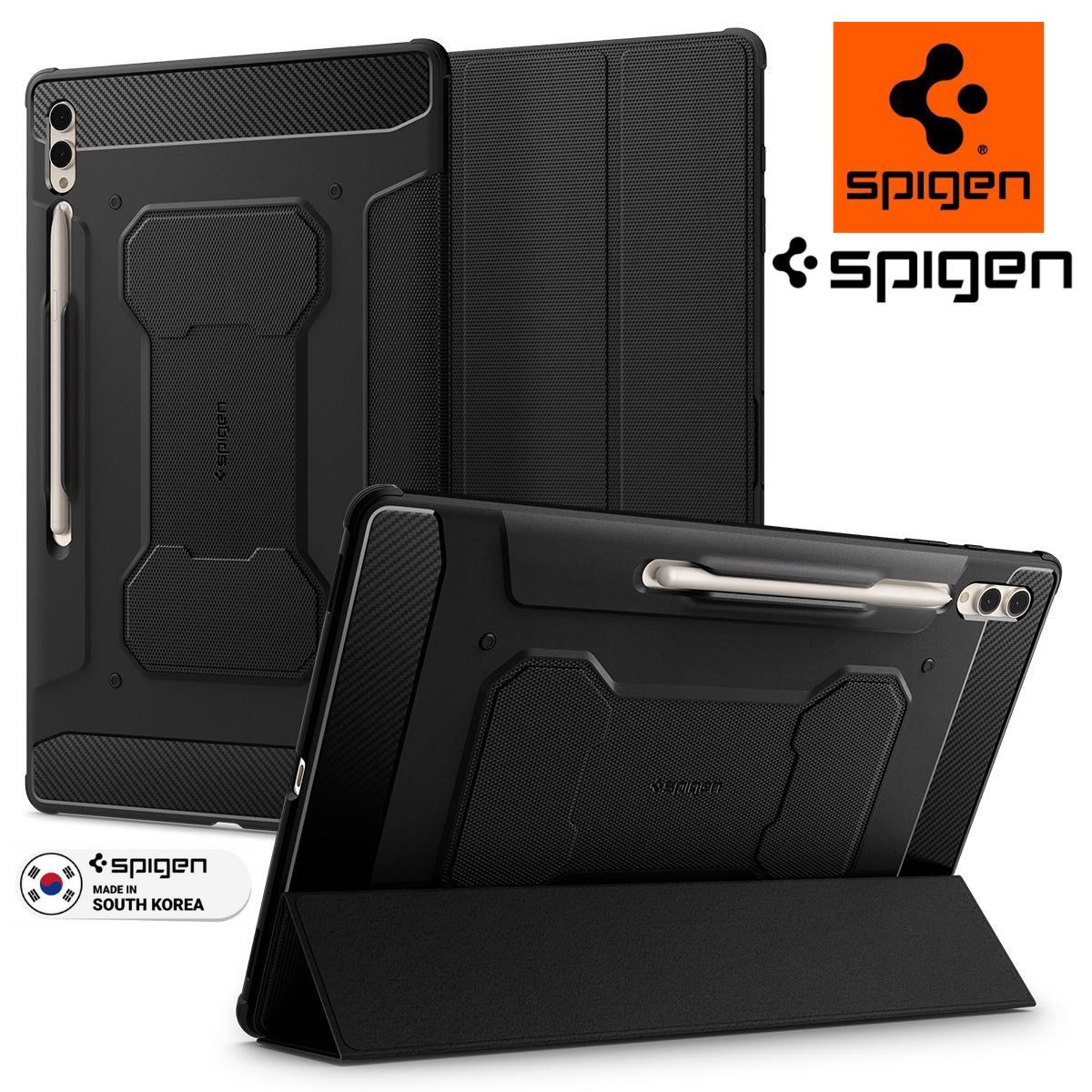 Spigen Tablet-Hülle Tablet Schutz Hülle für Samsung Galaxy Tab S10 / S9/ S8 Ultra Case, Designer, Integrierter Stand, Robust, Stoßfest