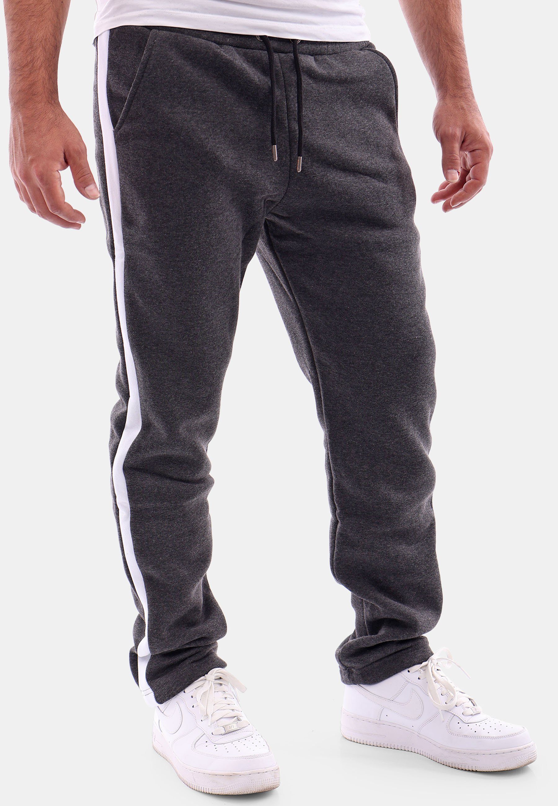 Reslad Jogginghose Reslad Herren Jogginghose RS-5091 (1-tlg., Jogginghose) Sporthose mit Streifen Sweathose Trainingshose gestreift