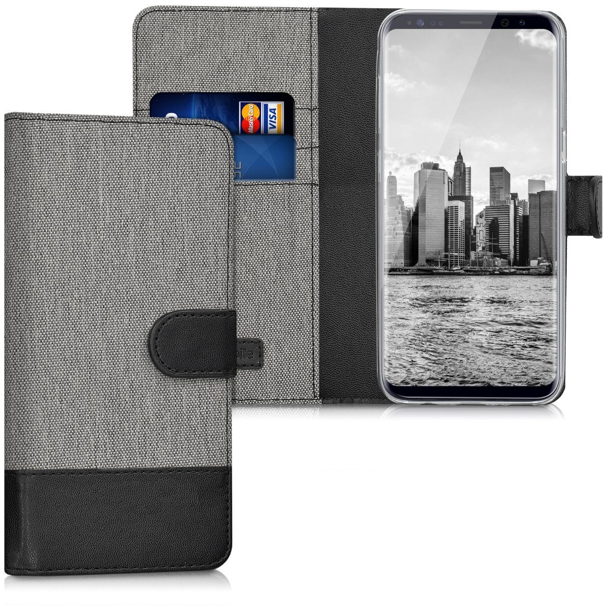 kwmobile Etui Wallet Case für Samsung Galaxy S8, Hülle mit Ständer - Handyhülle Kartenfächer