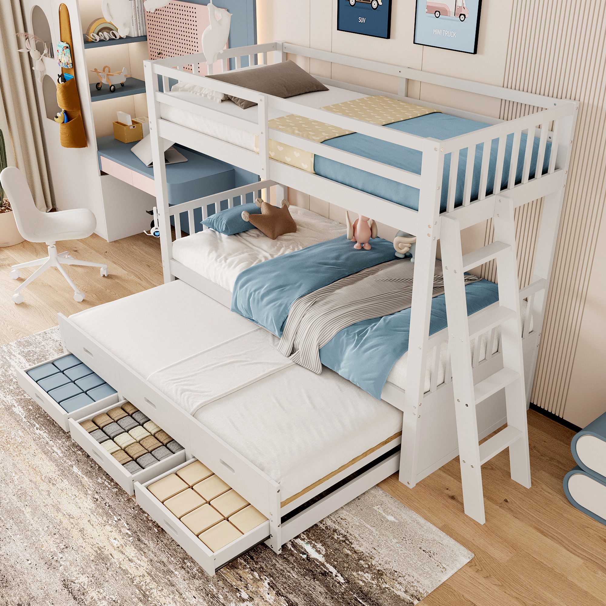 Flieks Etagenbett, Kinderbett 3 Liegefläche und günstig online kaufen