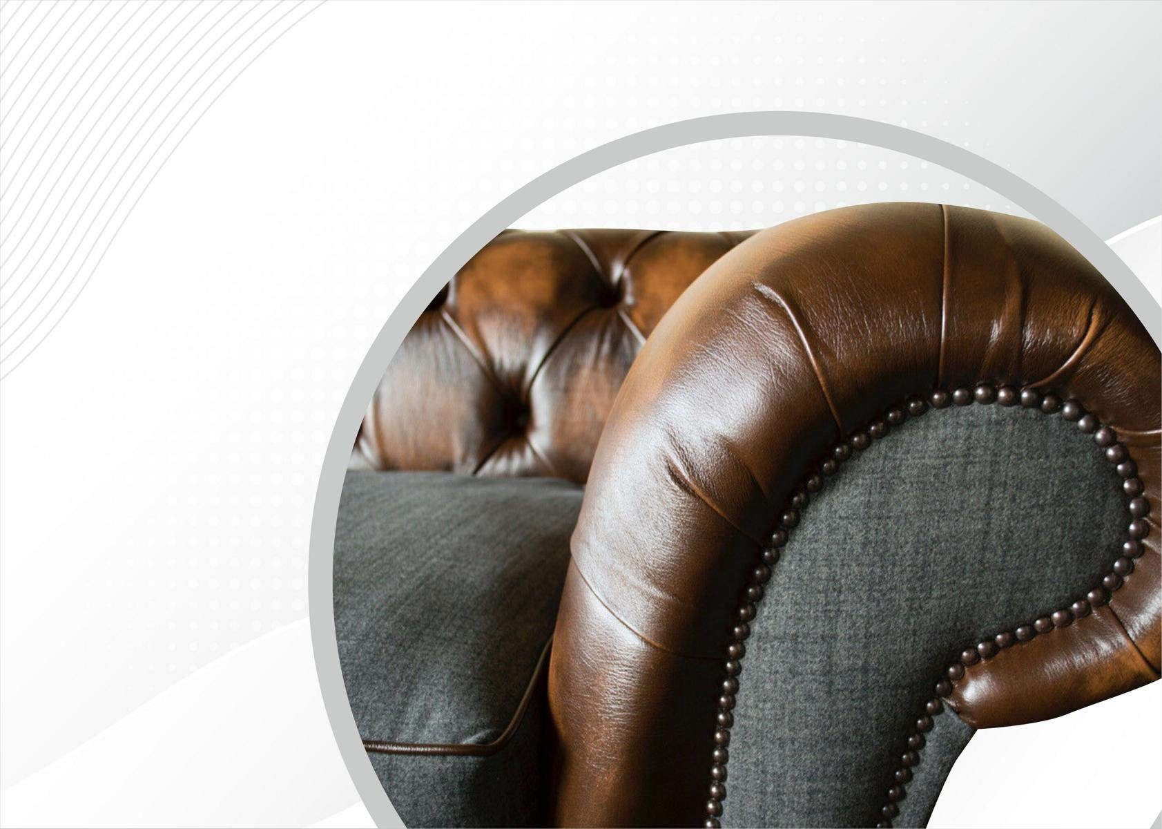 Chesterfield-Sofa, cm Couch 220 3 JVmoebel Sofa Chesterfield Sitzer Design