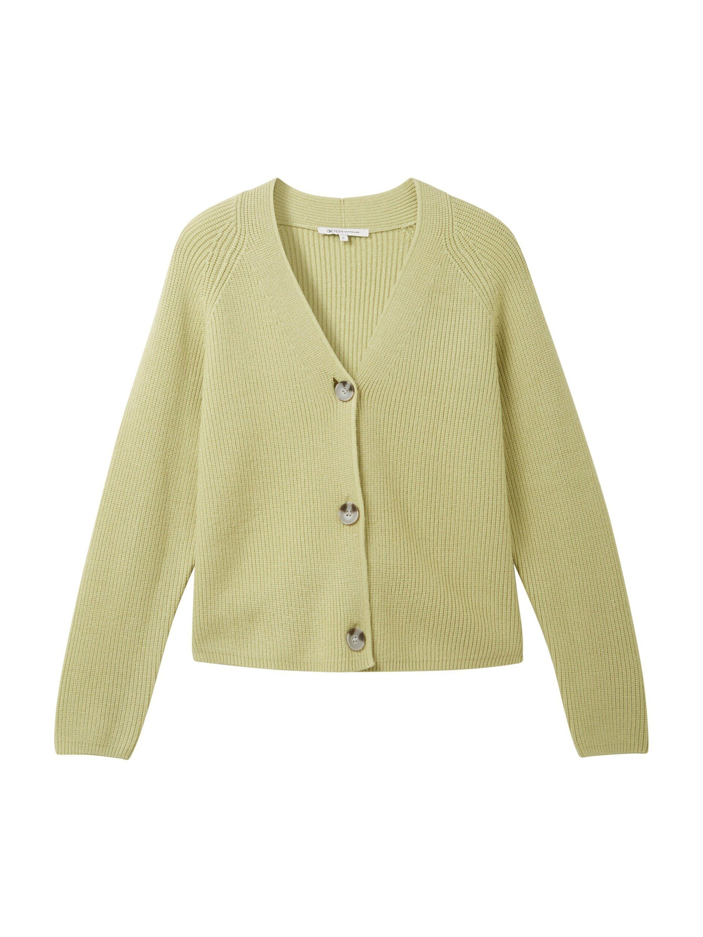 TOM TAILOR Denim Strickjacke Detail pear green dusty (1-tlg) Weiteres