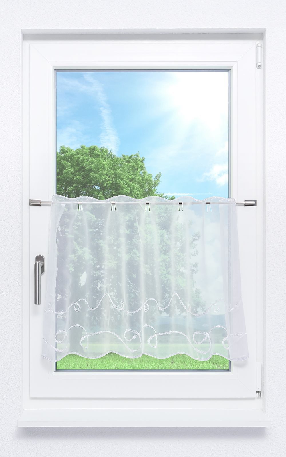 LYSEL® Scheibengardine Kringel, (1 St), halbtransparent, günstig online kaufen