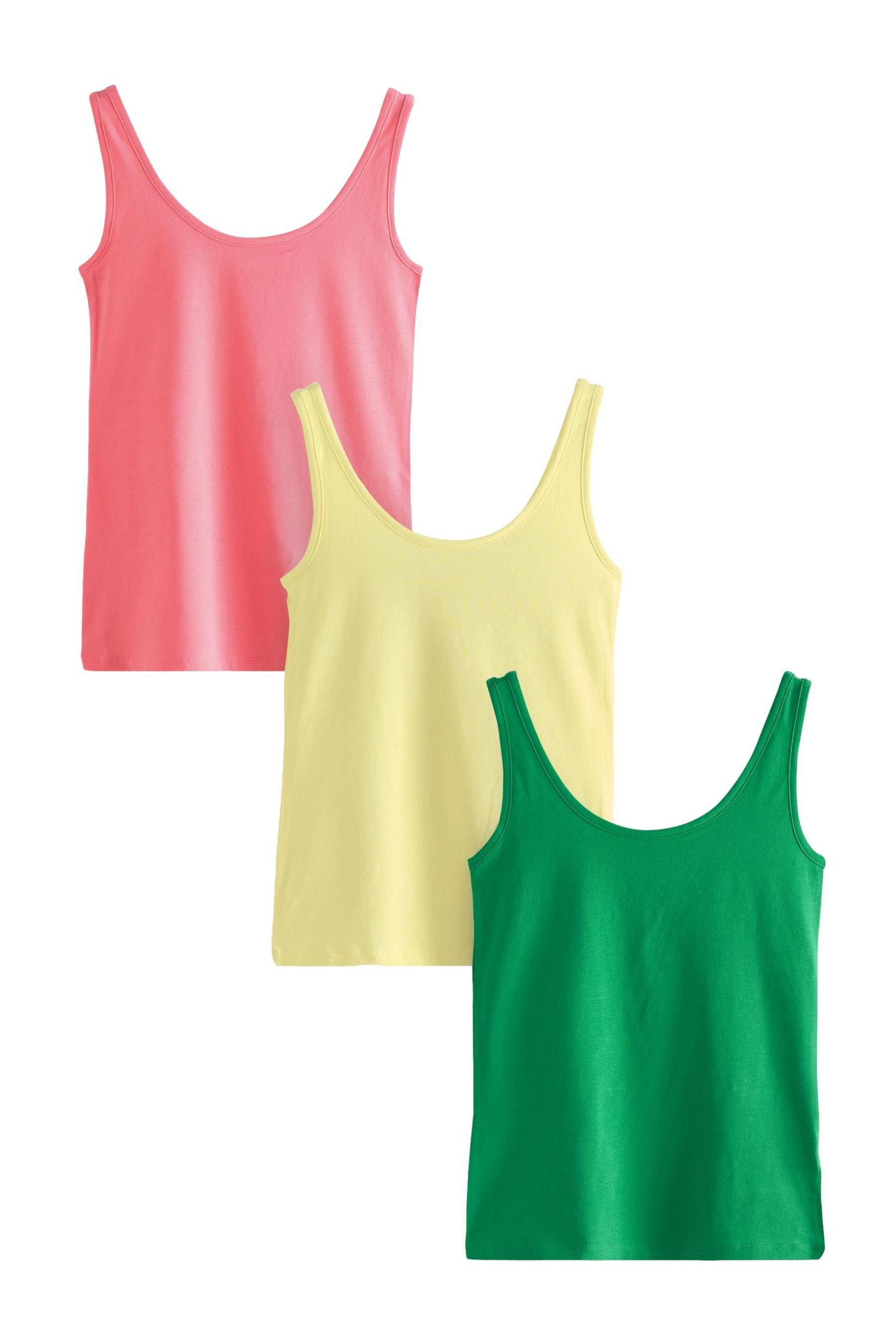 Trägertop Built-up-Trägertops mit breiten Trägern, 3er-Pack
