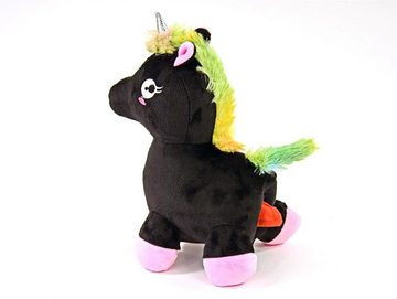 Kögler Kuscheltier Einhorn mit Sound Regenbogenschwanz schwarz 24 cm