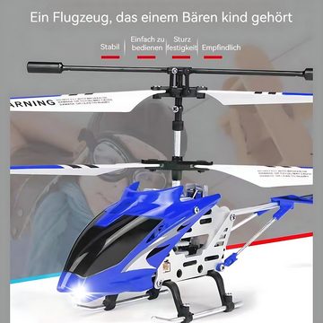 Kpaloft RC-Helikopter Hubschrauber, 3.5-Kanal, RTF, mit LED-Licht, Höhe-Halten, Blau, für Jungen, Erwachsene