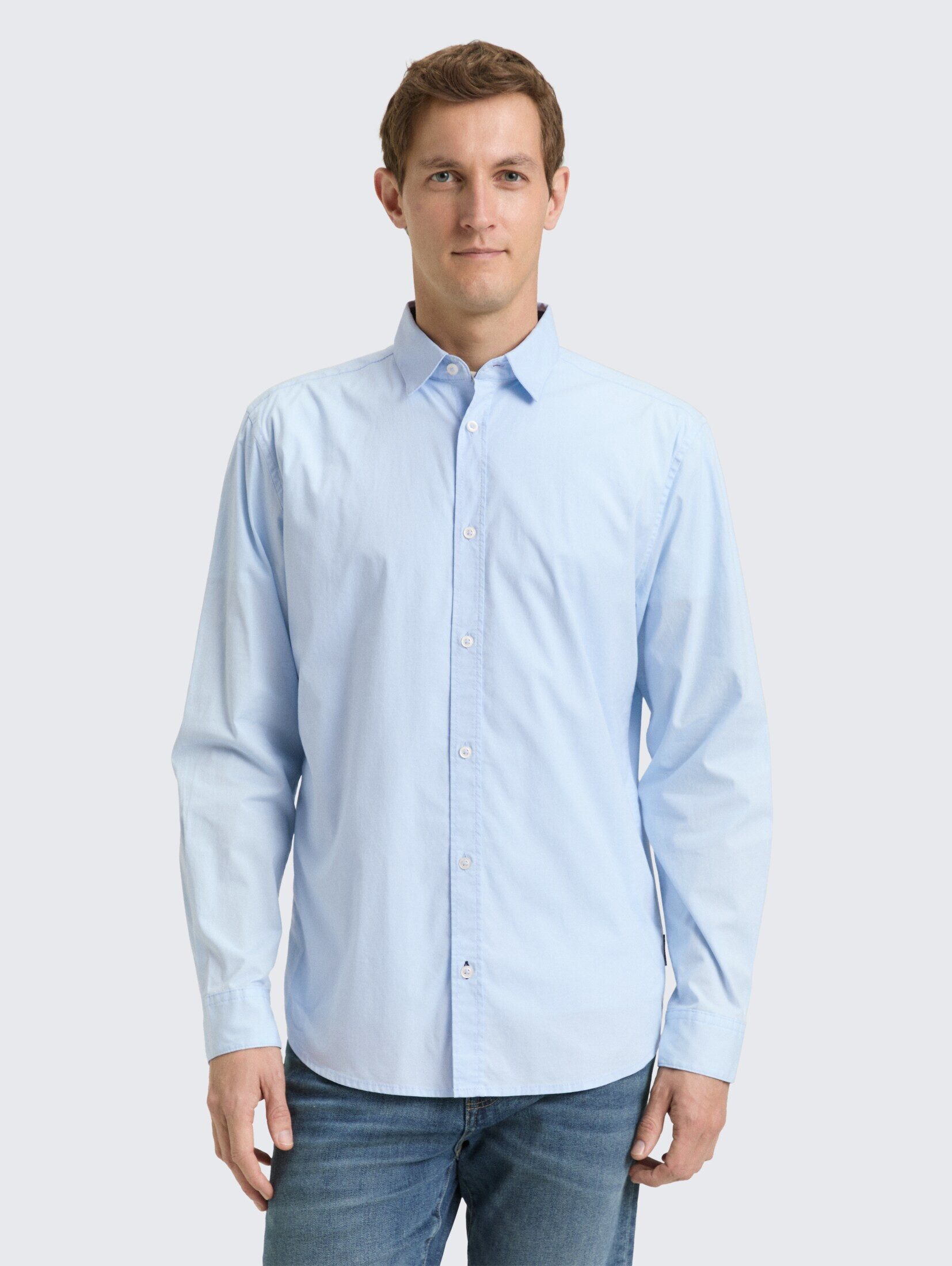 TOM TAILOR Langarmhemd Blusen & Shirts Regular Fit Hemd mit Stretch