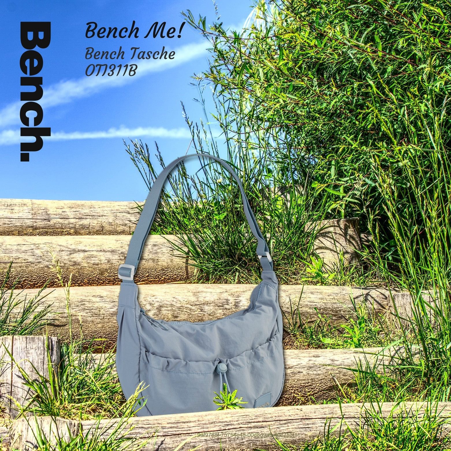 Bench. Umhängetasche Bench Umhängetasche Nylon washed blau (Umhängetasche), Damen Umhängetasche Nylon, washed, blau ca. 36cm x ca. 10cm