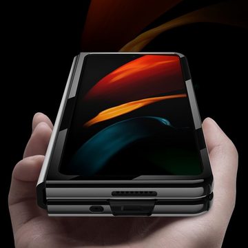 Wigento Handyhülle Für Samsung Galaxy Z Fold3 5G Piano Paint Design Kunststoff Hart Cover Handy Tasche Hülle Etuis Weiß